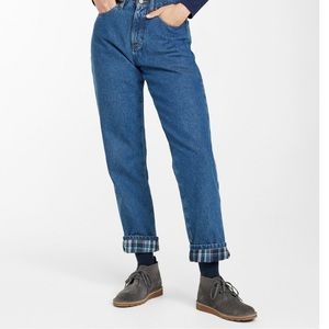 {L.L. Bean} Women's Double L® Jeans, Ultra-High Rise Tapered Leg Flannel-Lined